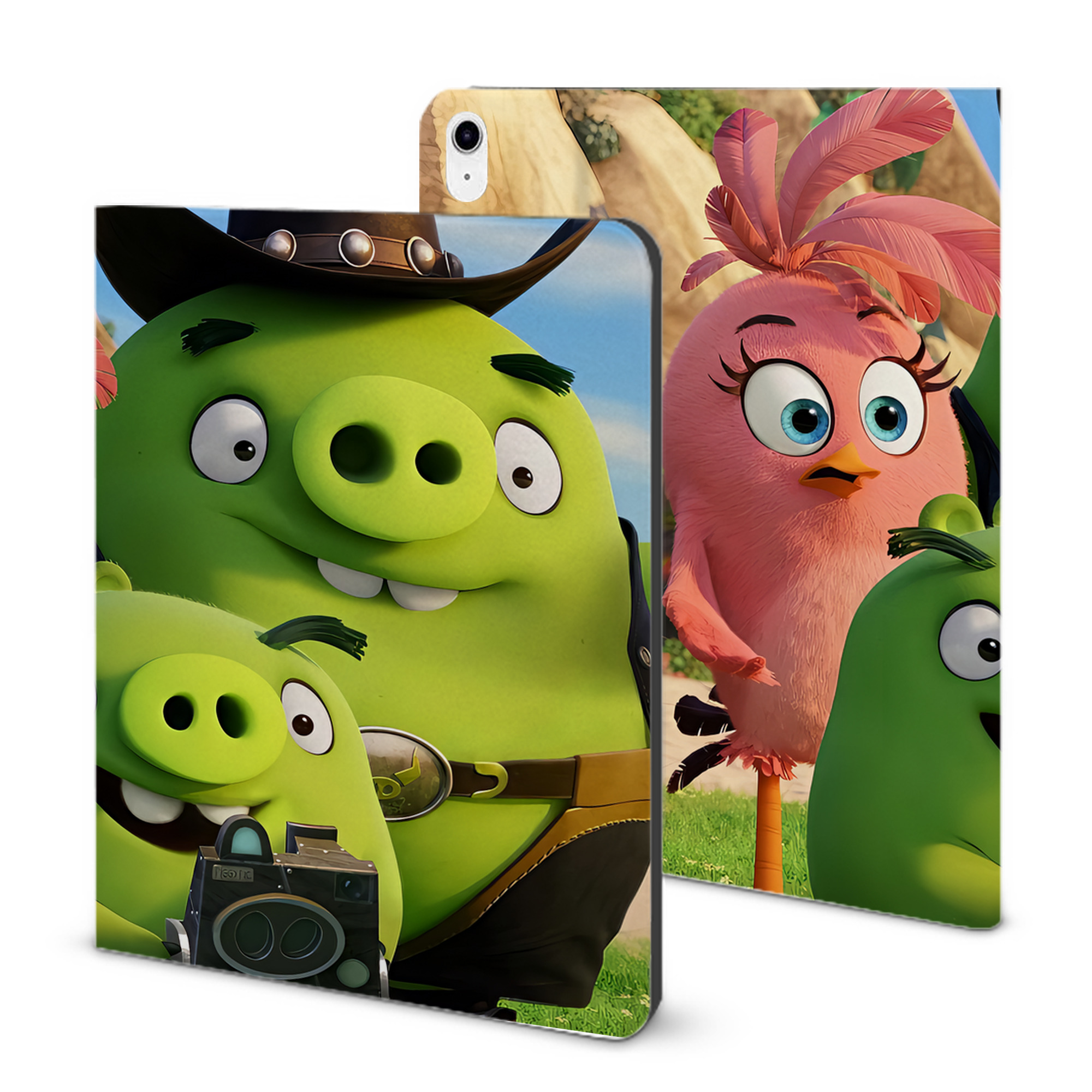 （画像用） Angry Birds アングリーバード IPad ケース ブック型 PUレザー TPU 耐衝撃 軽量 薄型 ペン収納なし 全面保護 IPad 各モデル対応
